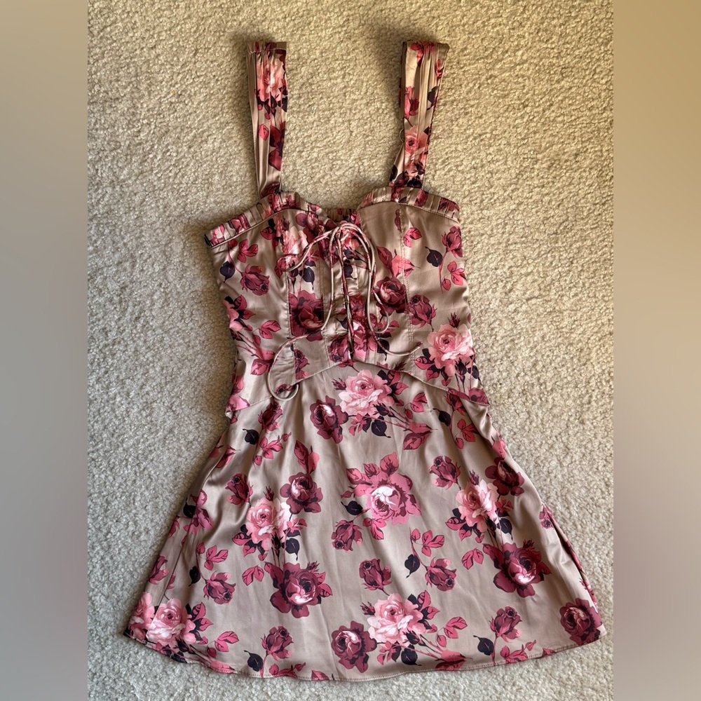 Princess Polly Papatya lace up corset mini dress.